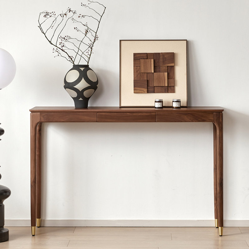 Console brune de style chinois simple, H 33,5 po x L 54,3 po x l 12,6 po
