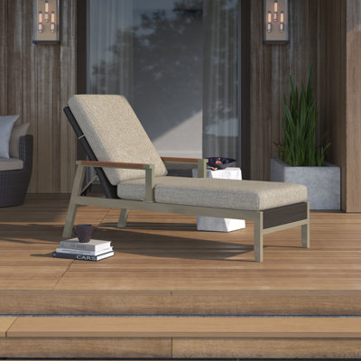 Chaise longue inclinable simple avec coussins 65,6 po Bertolde