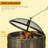 Woodgrain Design Outdoor Fire Pit,Metal Wood Burning Fireplace With Spark Cover