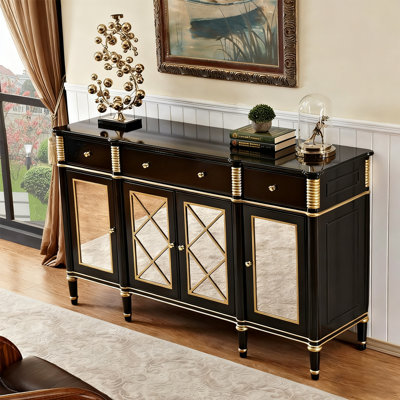 Buffet en bois massif noir