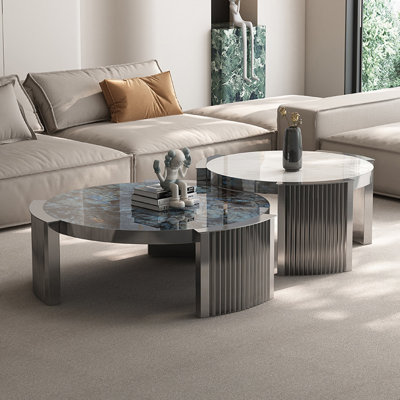 Italian Simple Marble Tea Table Set by marlao