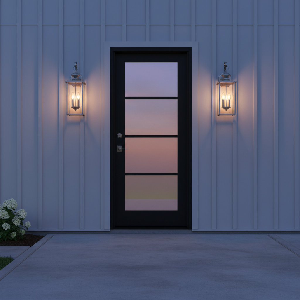 Tiernan 2 Light Outdoor Wall Light, Brushed Nickel, No