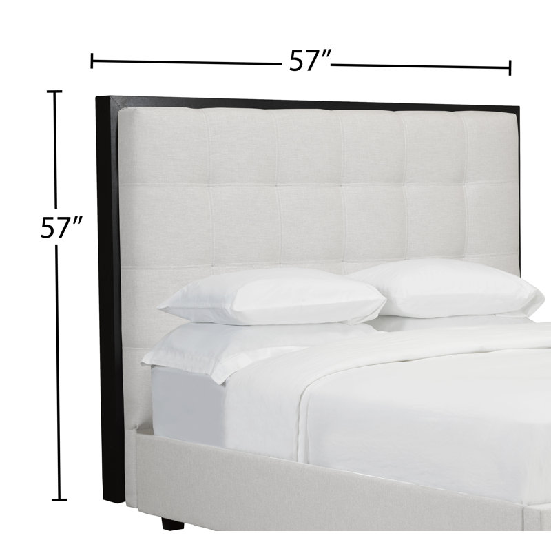 Tête de lit à panneau rembourré Synder, Double, Lin - Blanc cassé