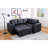 84.5"W PVC Fabric Sleeper Sectional With USB Charger, Cupholders, Storage Arms