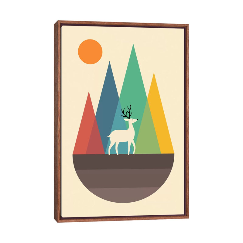 «Step of Autumn» par Andy Westface - impression d'art graphique, H 60 po x l 40po x P 1,5 po, Toile avec cadre en bois brun