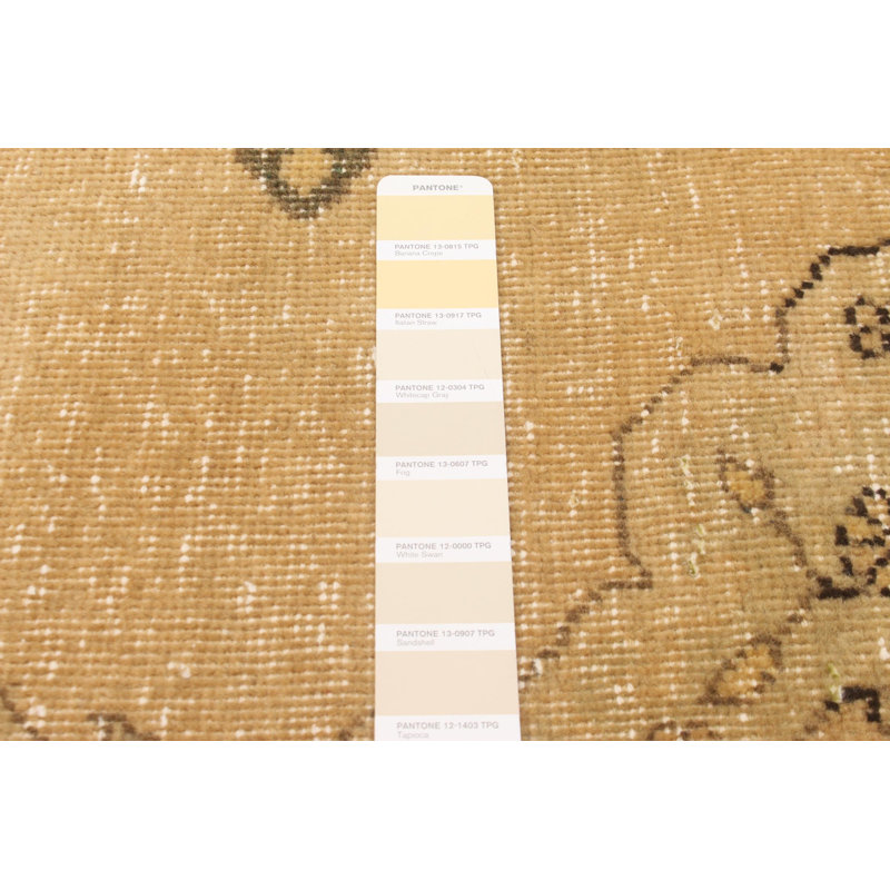 Motonori One-of-a-Kind 4'8" X 12'5" 1990s Runner Wool Area Rug in Green