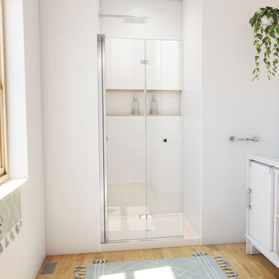 Aqua-Q Fold 36 W X 36 D X 74.75 H Frameless Square Shower Enclosure