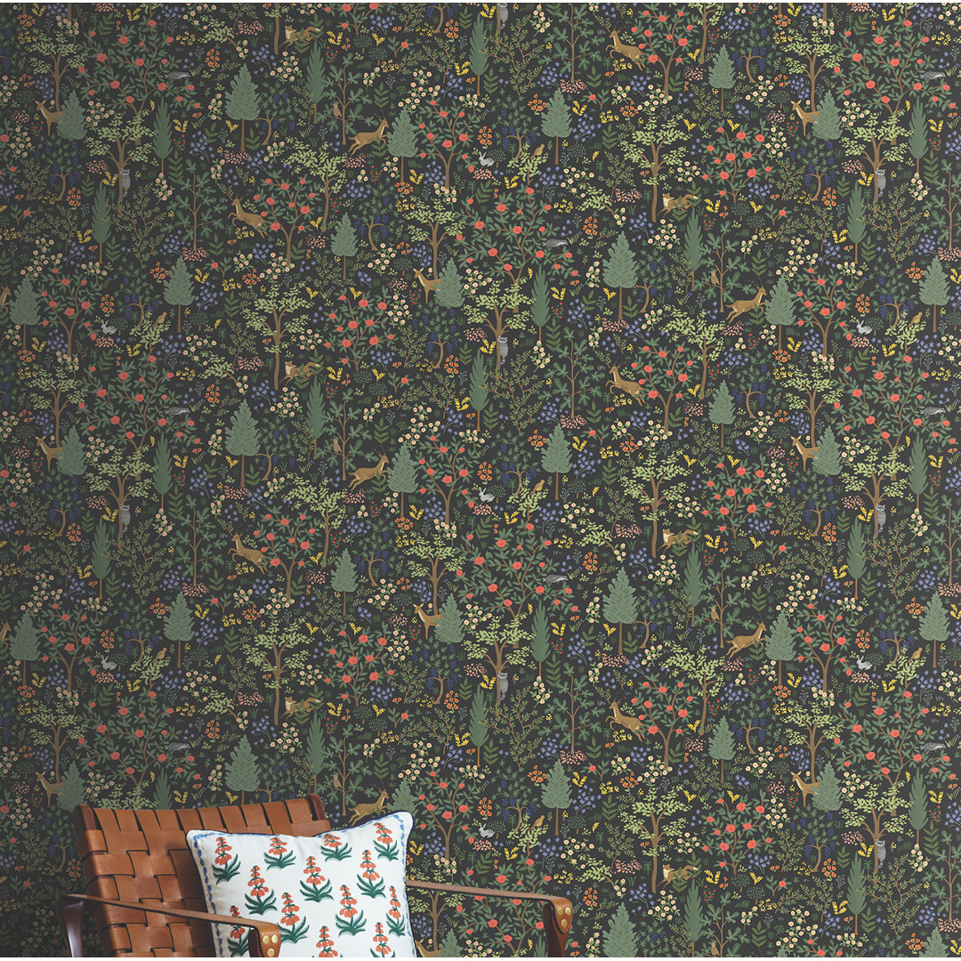 Woodland Emerald Peel and Stick Wallpaper Rifle Paper Co. 