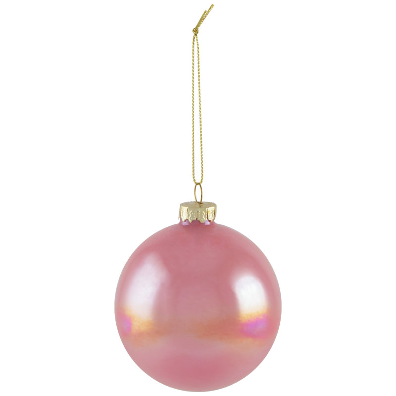 Shiny Glass Ball Christmas Ornaments - 3" (80Mm) - 6Ct, Pink/Purple/Peach