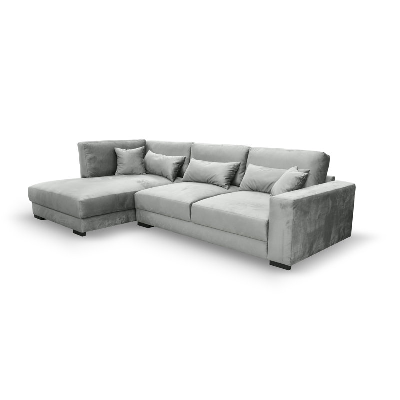 Nahkita 4 Seater Corner Sofa , Left Hand Facing, Grey/Brown/Blue