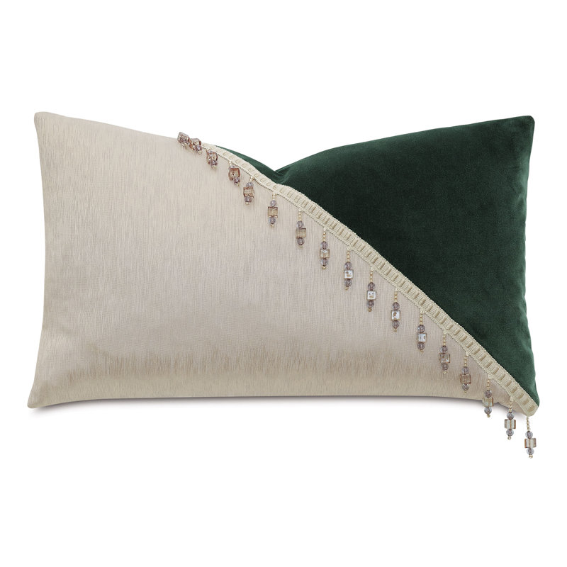 Esmeralda Fringed Reversible Throw Pillow
