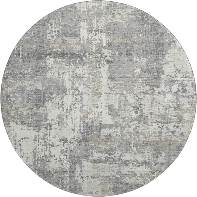 Premium Machine Washable Mayfield AMF1008 Abstract Rug, Round 8'