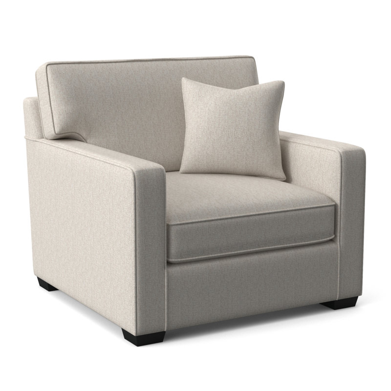 Gramercy Park Upholstered Accent Chair, Black Finish, Snow Crypton Performance