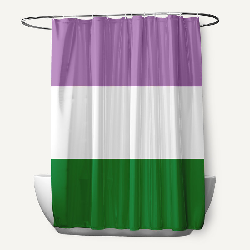Rideau de douche Pansexual, Mauve/blanc/vert
