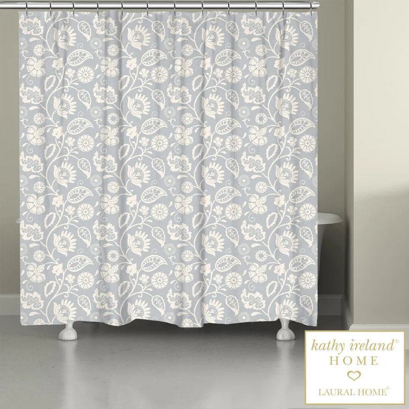 Rideau de douche Floral, Gris clair