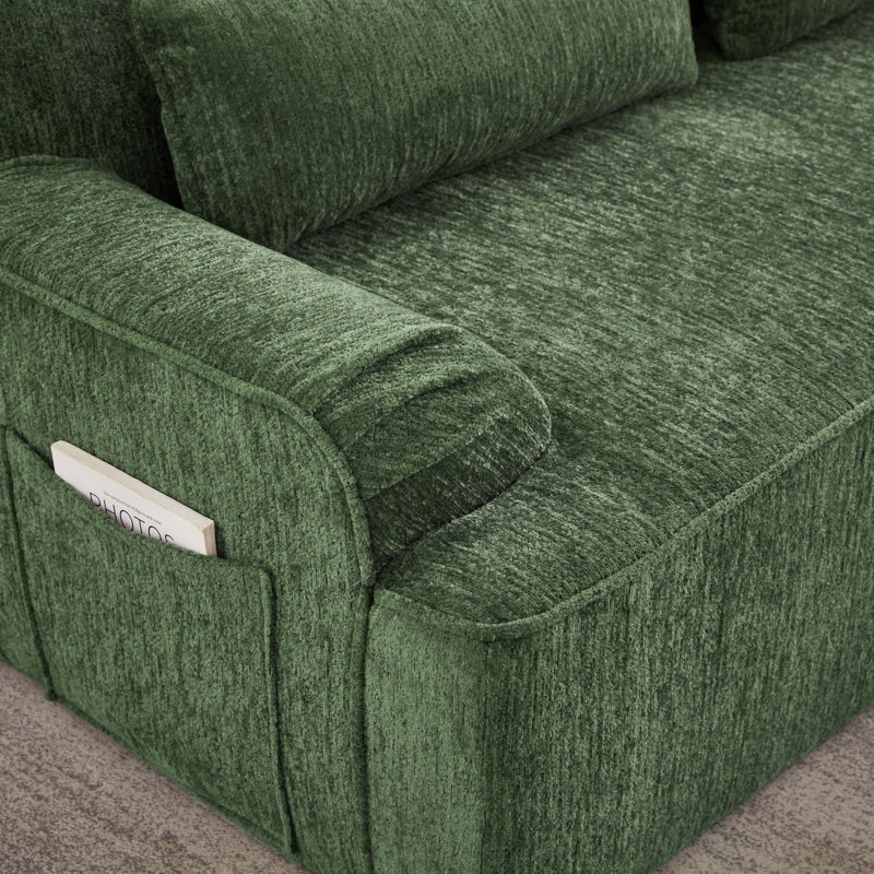 Canapé modulaire en L de qualité supérieure en chenille, canapé-lit surdimensionné minimaliste pour la maison et la réception