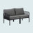 Ensemble de conversation de patio 3 pièces, ensemble de mobilier modulaire d'extérieur moderne avec table basse carrée, siège profond à coussin épais imperméable-1896553640