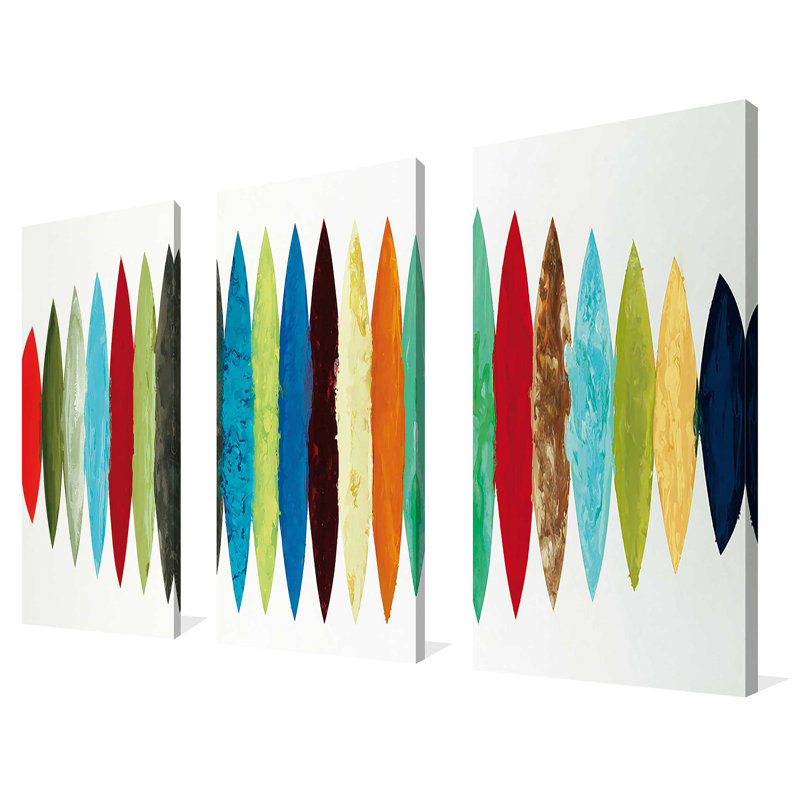 «Ocean Time», ensemble de 3 reproductions d'art sur toile tendue, H 32 po x l 48 po x P 0,75 po