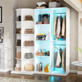 Hall Tree With 360-degree Rotating Shoe Rack, Coat Rack With 6 Modes Lights