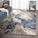 Tapis bleu / gris Modern Modern