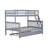 Twin Over Full Rubber Wood Bunk Bed with Trundle, Detachable Design, Guardrail & Reversible Ladder,Grey-401532904