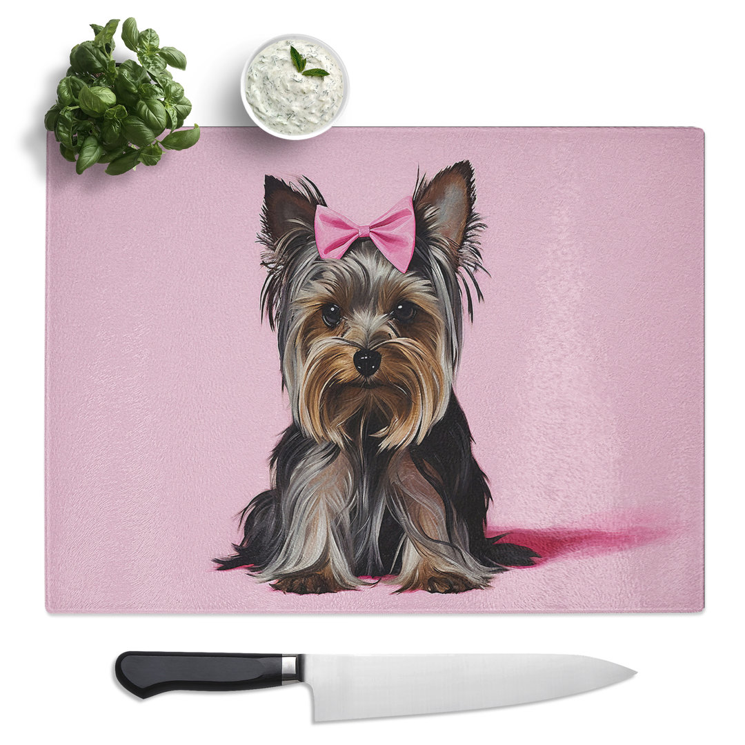 Yorkshire Terrier Minimalism No.3  Glass Chopping Board