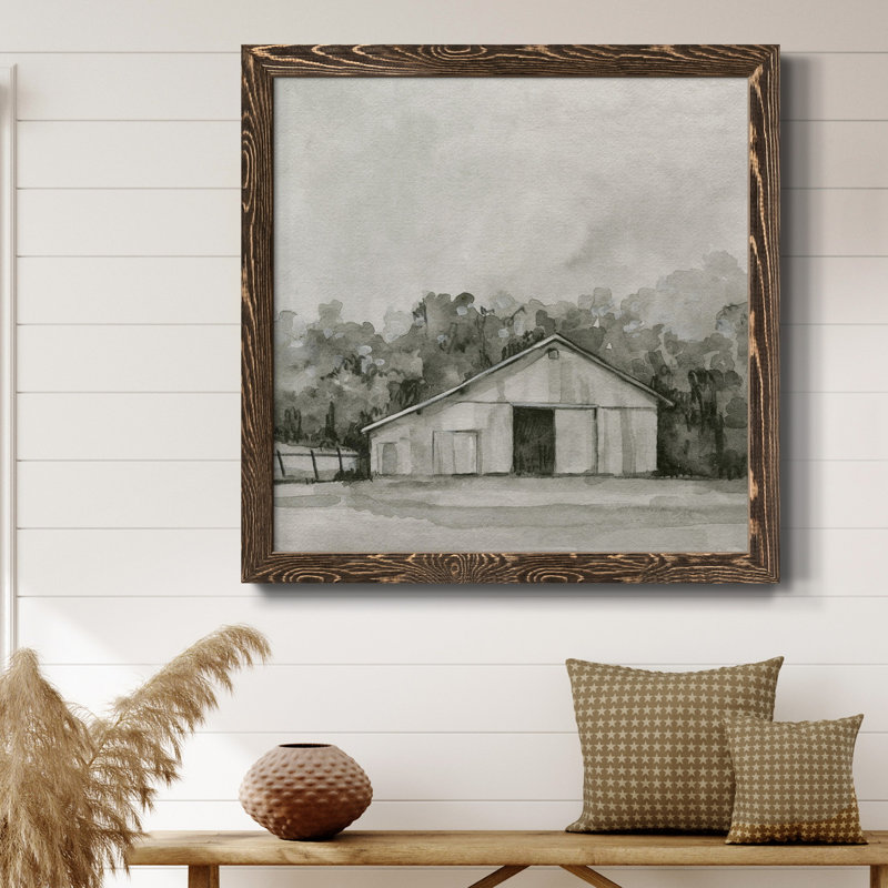 Croquis solennel IV - Toile encadrée de qualité supérieure, prête à être accrochée, Noyer, H 27,5 po x l 27,5 po x P 1,5 po
