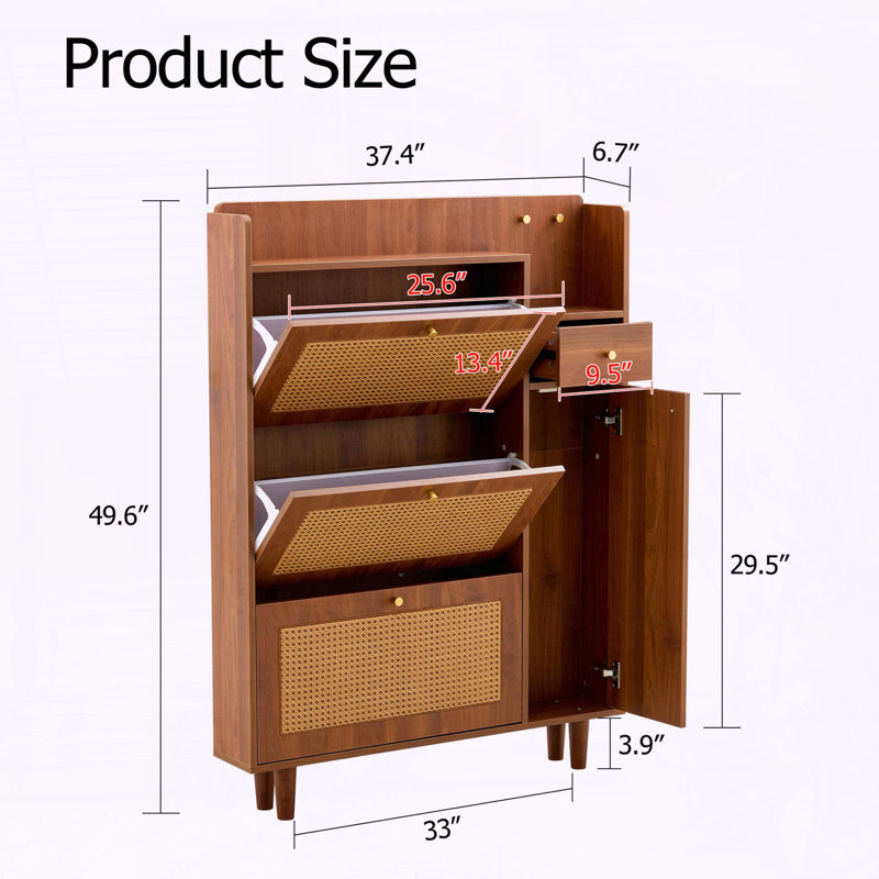 Armoire à chaussures moderne en MDF minimaliste avec pieds en métal