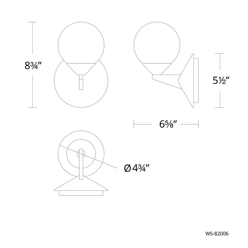 Double Bubble Aluminum LED Armed Sconce, Aged Brass