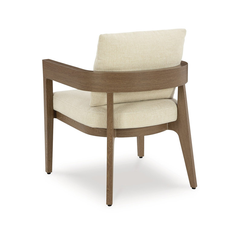 Ensemble de 2 chaises d'extérieur Berry, tissu blanc crème, métal brun