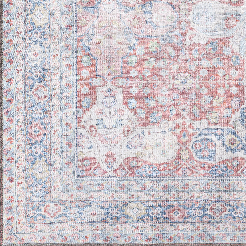 Chavarria Oriental Red/Blue/Green Area Rug, Rectangle 7'6" x 9'6"