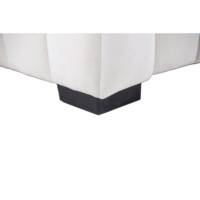 L-Shape Sectional Sofa With Deep Tufted Velvet Upholstered Right Chaise Modular Sofa
