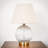 Zuly Round Ribbed Glass Table Lamp with Linen Shade