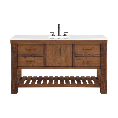 Bromley 60" Single Bathroom Vanity with Quartz Top