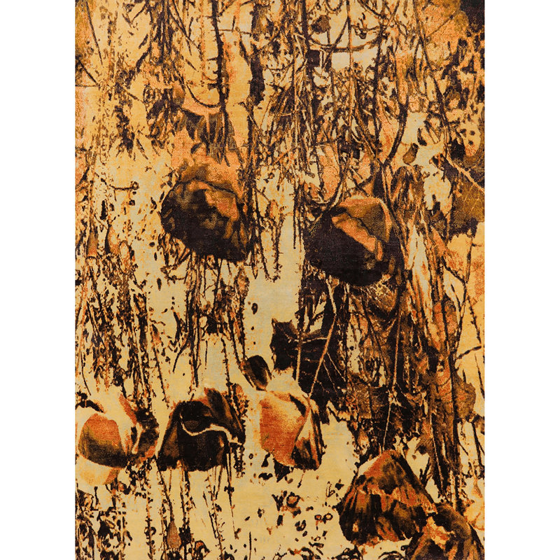 Tapis jaune / noir / brun, Rectangle 2 pi x 3 pi
