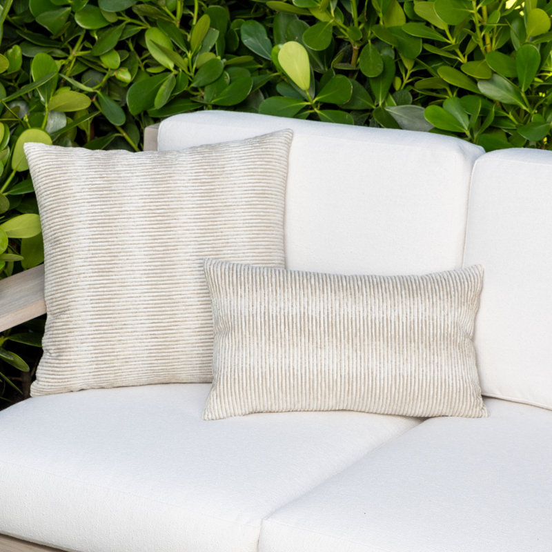 Progress Indigo Square Performance Pillow Cover & Insert, Sand, 20"H x 20"W