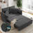 55.1" Compact Sleeper Couch With 5-Position Adjustable Backrest, Hidden Storage & USB Charging 3-In-1 Pull Out Sofa Bed For Small Spaces-1314247871-1314247868-1314247858