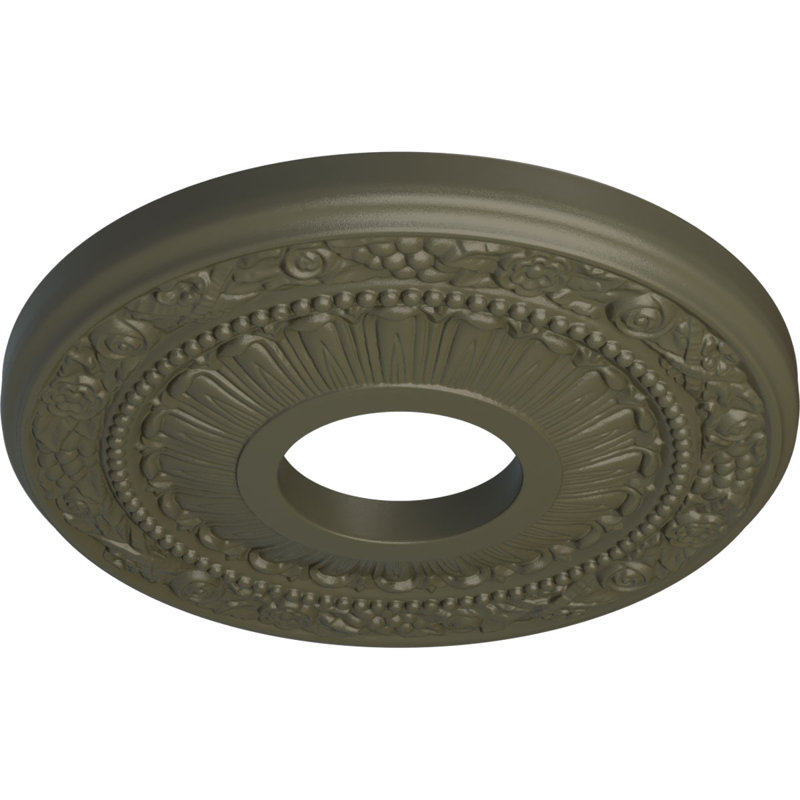 Médaillon de plafond Endurathane Reece, DO 12 po x P 1 3/4 po (convient aux auvents jusqu'à 2 3/8 po), fini craquelé Gobi peint à la main