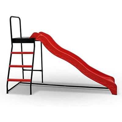 Machrus Upper Bounce Trampoline Step N Slide Fun Indoor and Outdoor Ladder and Wave Slide Set