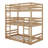 Twin Triple Rubber Wood Bunk Bed, With Ladders-1876916043