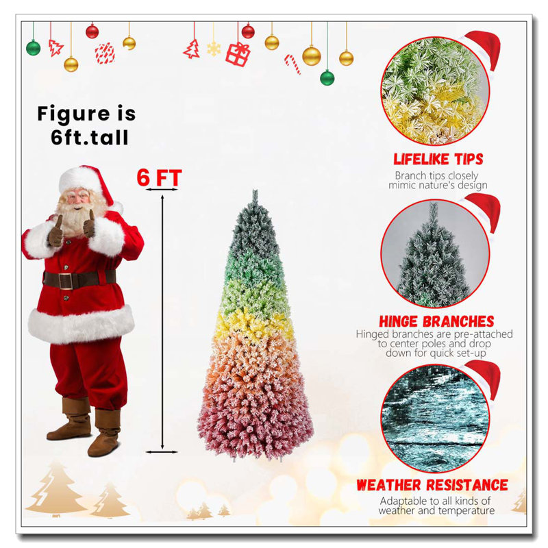 Arbre de Noël en PVC 7,5 pi, H 7,5 pi 