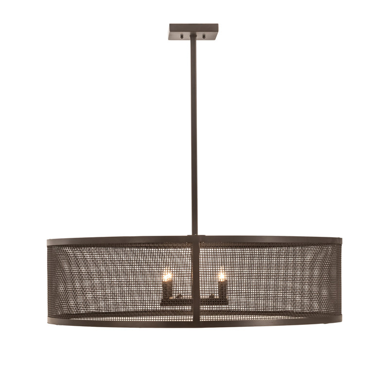 Cilindro Bronze 4-Light Indoor/Outdoor Drum Pendant