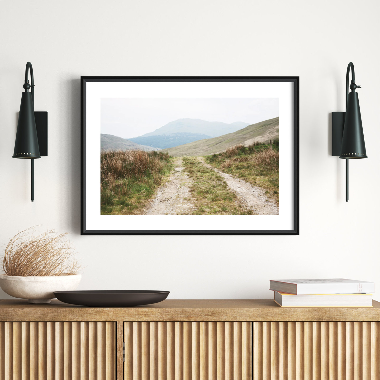 Scottish Highlands I by Laura Marshall, 24" H x 33" W, Black Framed