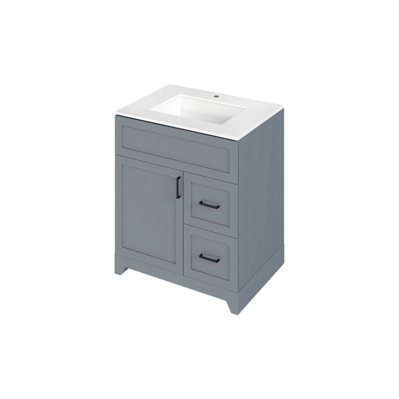 Lavabo en céramique 30 po Perren, Gris, Gris