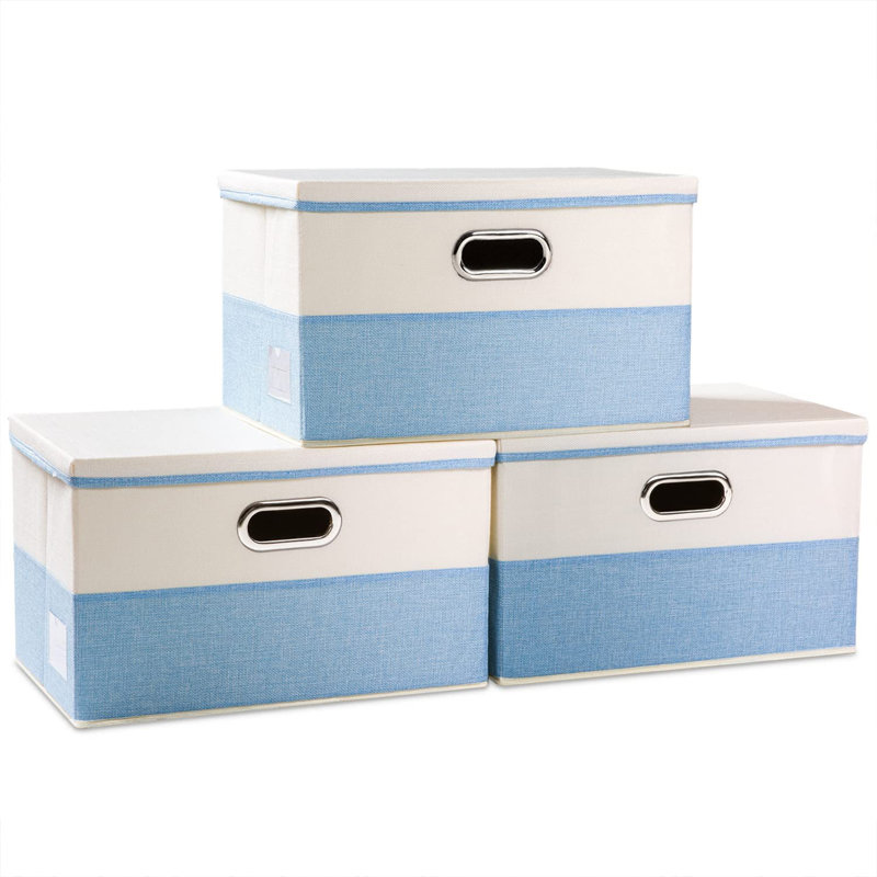 Ensemble de bacs de rangement en tissu, Bleu