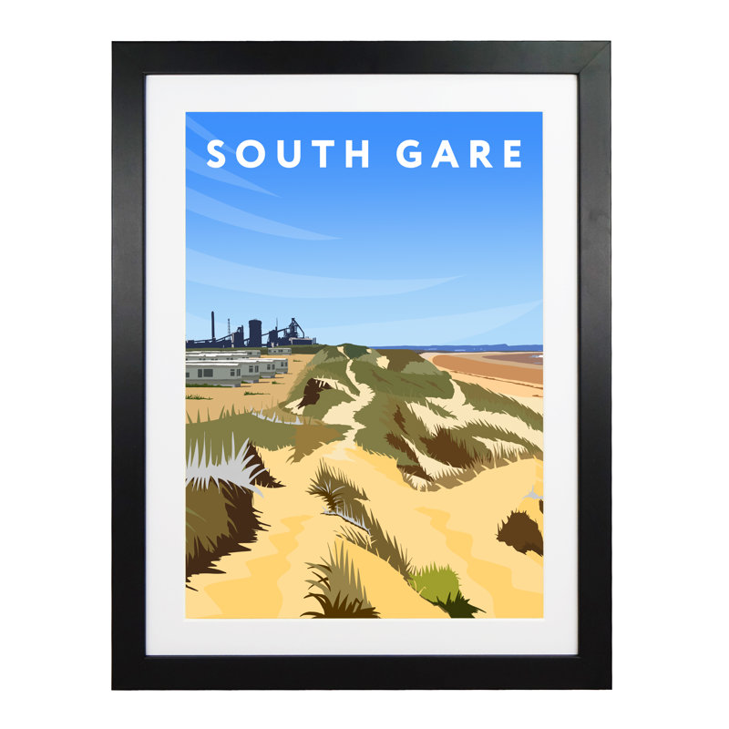 'South Gare' by Richard O'Neil - Print, 54 cm H x 44 cm W x 2.2 cm D, Black Wood Frame