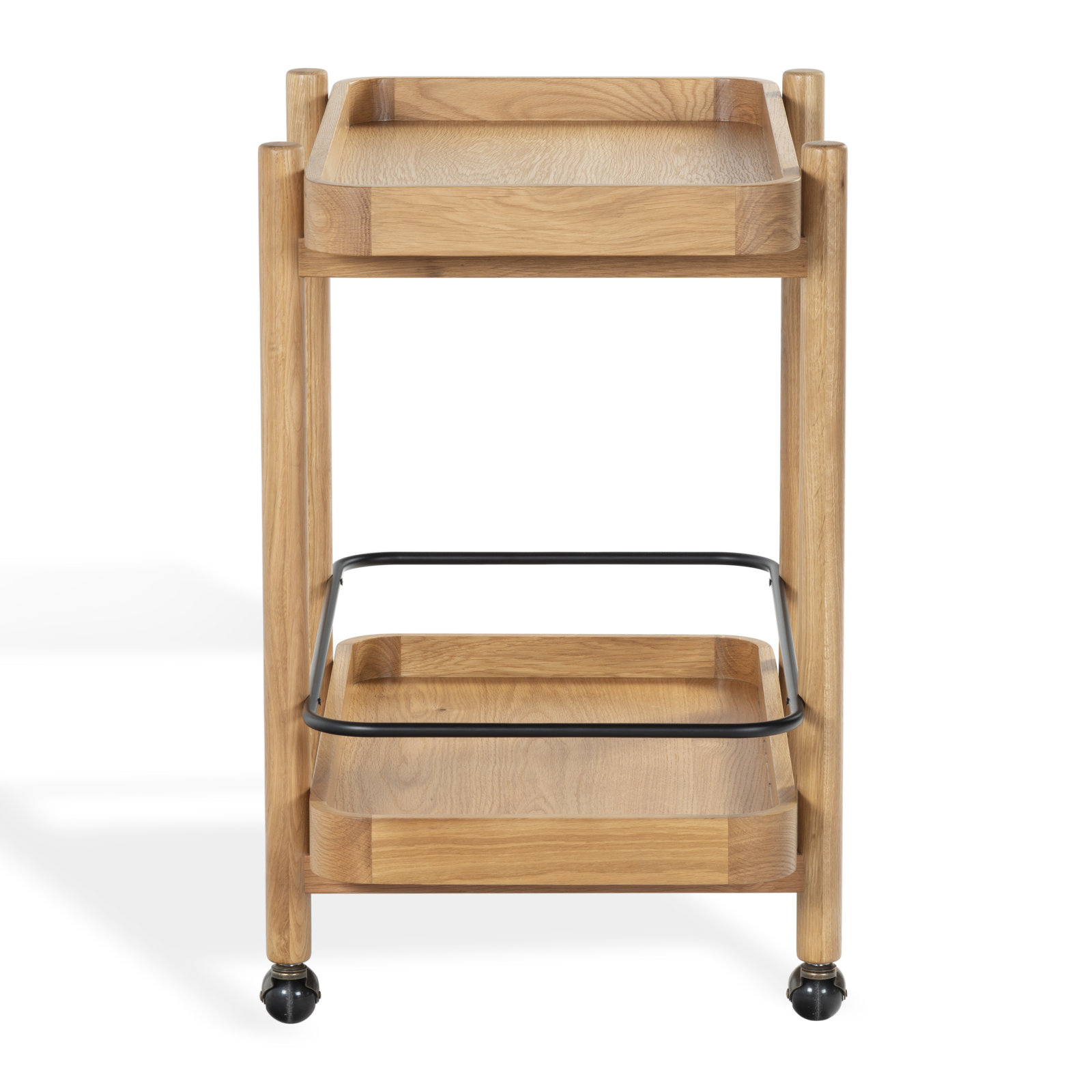 2-Shelf Wood Bar Cart, Natural