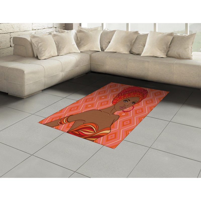 Afro High Density Long Fiber Poly Threads Decorative Area Rug Carpet, Rectangle 4' x 5'8"