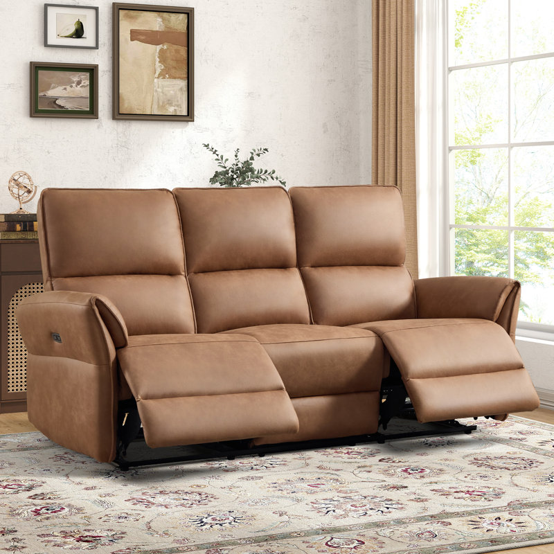 Fauteuil inclinable électrique rembourré de 78,7 po de largeur, moderne, multifonctionnel, confortable, avec ports USB et Type-C, canapé 3 places
