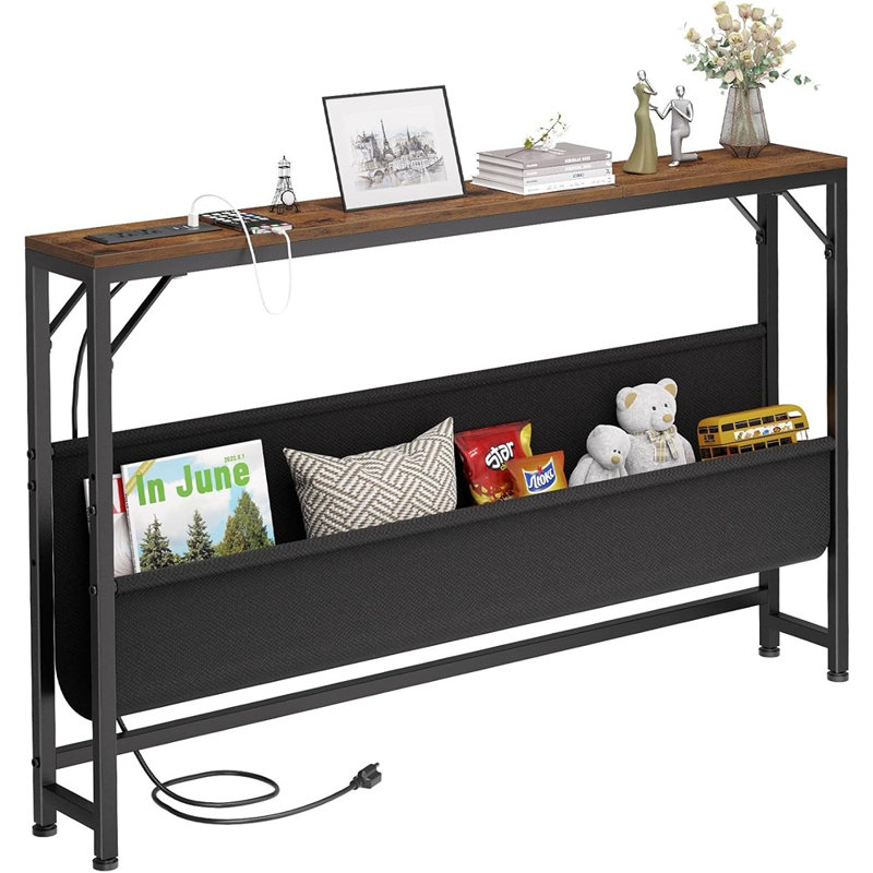 Console Skinny avec station de charge et rangement